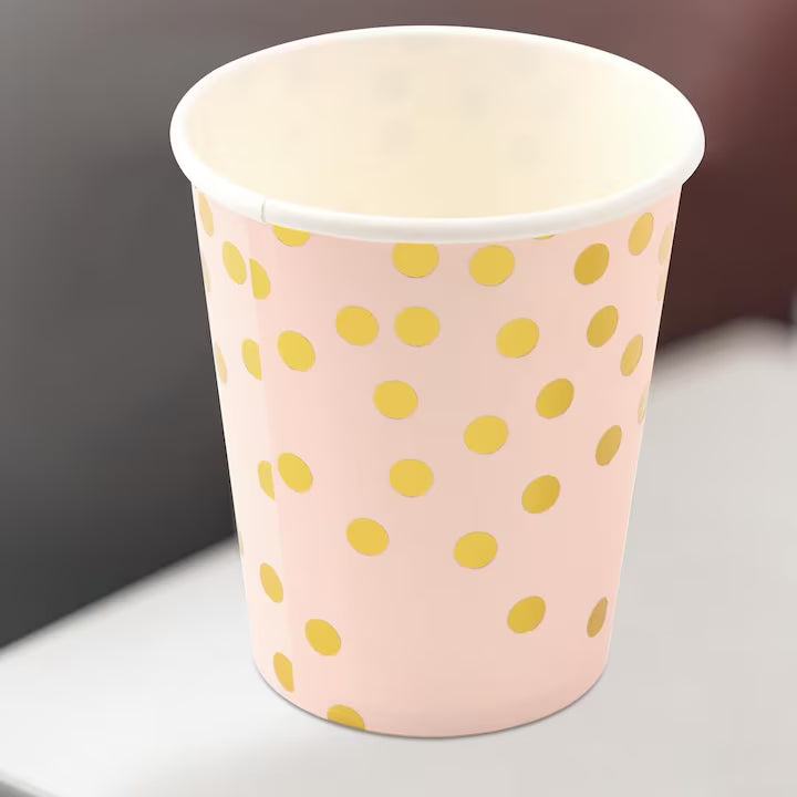 Комплект от 10 розови чаши на точки | JoyCup 9
