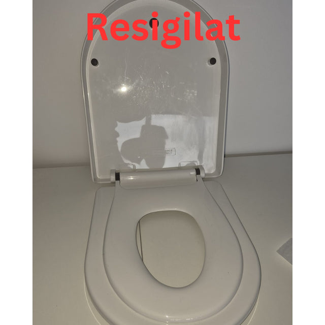 Resigilat: Capac de Toaleta cu Reductie 2 in 1, Flippy, pentru Copii si Adulti, Coborare Lenta si Silentioasa, Instalare Usoara, din PP5 , in Forma de U Patrat, Alb - vivimall.ro