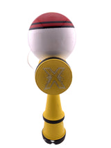 RESIGILAT - Kendama X Originala, Profesionala, Flippy, Big Cups V2, Model Rege Super Sticky Legendary Cupe Mari, Rulment Metalic cu Ata 55 cm, Maner Galben - vivimall.ro