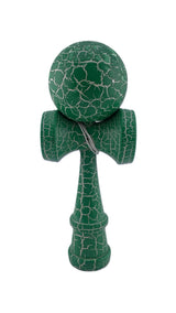 RESIGILAT - Kendama X Originala, Profesionala, Flippy, Cracked, din Lemn, 18 cm, Verde/Alb - vivimall.ro