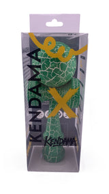 RESIGILAT - Kendama X Originala, Profesionala, Flippy, Cracked, din Lemn, 18 cm, Verde/Alb - vivimall.ro