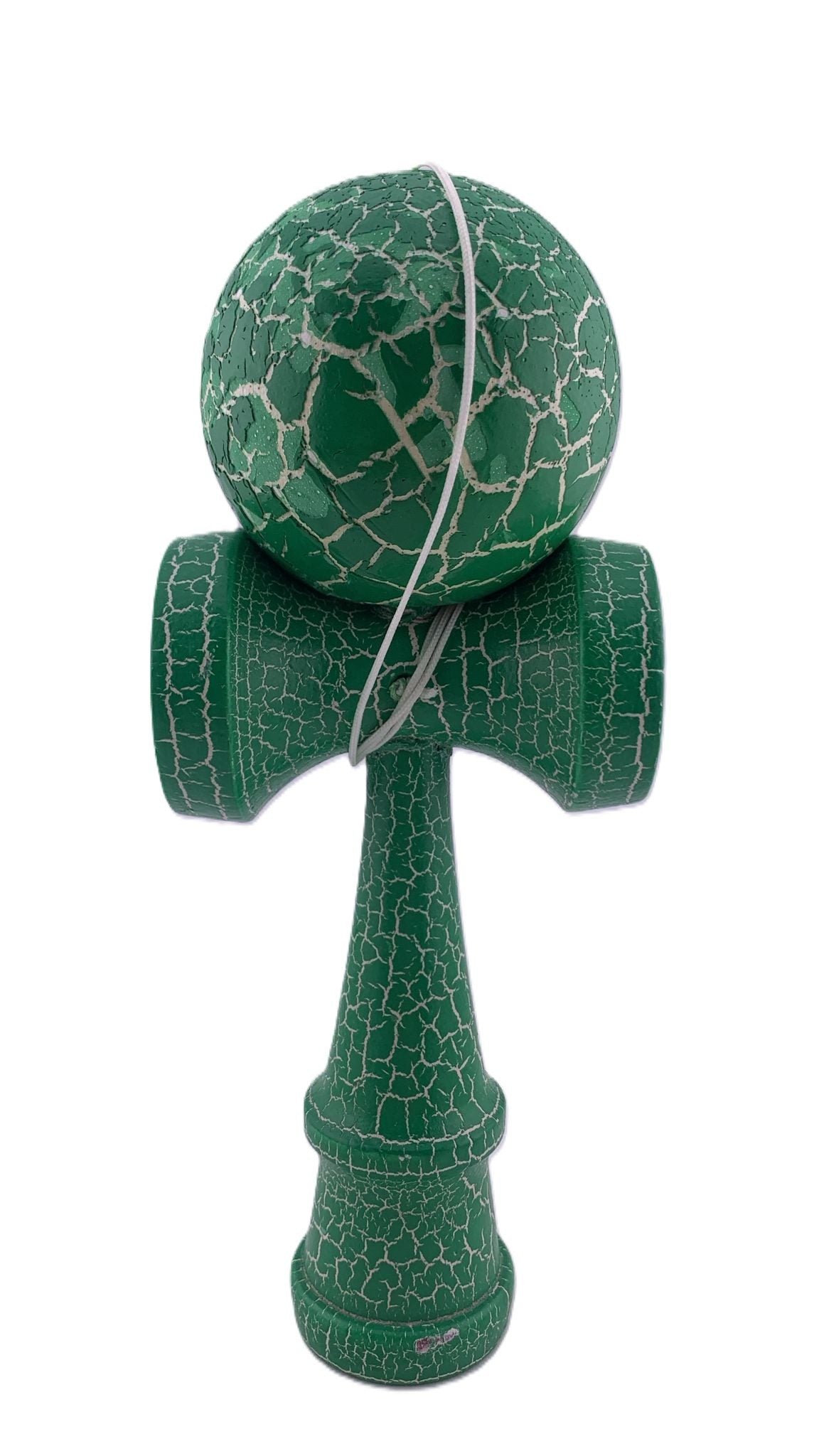 RESIGILAT - Kendama X Originala, Profesionala, Flippy, Cracked, din Lemn, 18 cm, Verde/Alb - vivimall.ro
