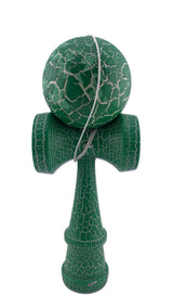 RESIGILAT - Kendama X Originala, Profesionala, Flippy, Cracked, din Lemn, 18 cm, Verde/Alb - vivimall.ro