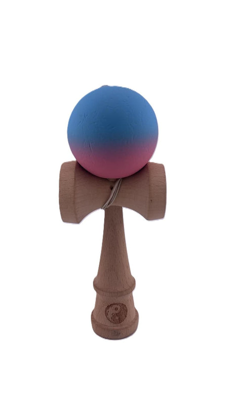 RESIGILAT - Kendama X Originala, Profesionala, Flippy, din Lemn, Rubber Grip, 18 cm, Albastru/Roz - vivimall.ro