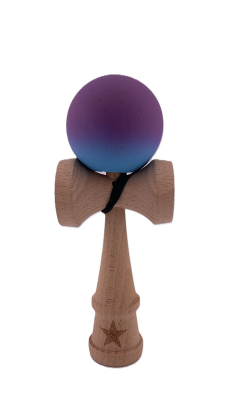 RESIGILAT - Kendama X Originala, Profesionala, Flippy, din Lemn, Rubber Grip, 18 cm, Roz/Mov/Albastru - vivimall.ro