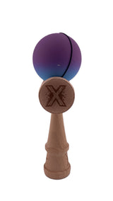 RESIGILAT - Kendama X Originala, Profesionala, Flippy, din Lemn, Rubber Grip, 18 cm, Roz/Mov/Albastru - vivimall.ro