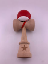 RESIGILAT - Kendama X Originala, Profesionala, Flippy, Rubber Grip, Cupe Mari KING SIZE V3, Gaura in Baza, Rulment Metalic, din lemn 18 cm, Ata 62/65 cm, Bicolor Rosu/Alb - vivimall.ro