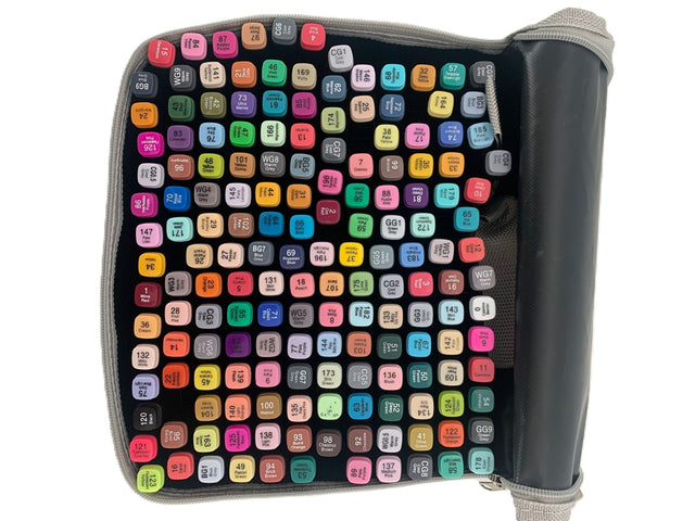 RESIGILAT - Set 168 Markere Duble, Flippy, pe Baza de Alcool, Geanta Impermeabila Inclusa, Culori Numerotate, 23 x 16 x 20 cm, Multicolor - vivimall.ro