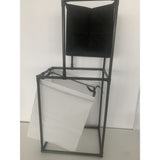 RESIGILIAT - Cos de Rufe, Flippy, cu 2 Etaje, 2 Cosuri, Cadru de Otel Inoxidabil, 97x44x31 cm, Negru - vivimall.ro