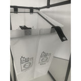RESIGILIAT - Cos de Rufe, Flippy, cu 2 Etaje, 2 Cosuri, Cadru de Otel Inoxidabil, 97x44x31 cm, Negru - vivimall.ro