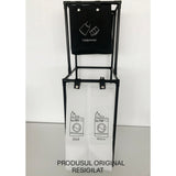 RESIGILIAT - Cos de Rufe, Flippy, cu 2 Etaje, 2 Cosuri, Cadru de Otel Inoxidabil, 97x44x31 cm, Negru - vivimall.ro