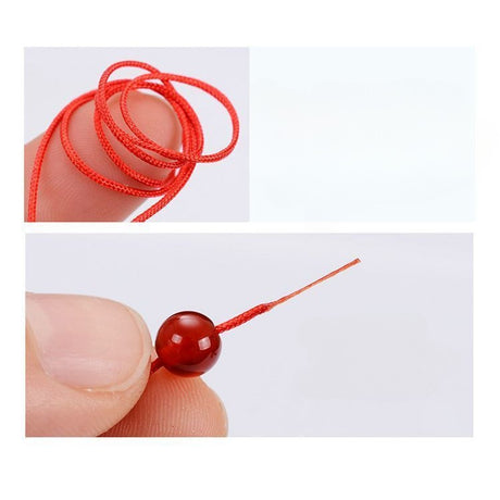 Rola ata pentru bratari martisor, Shamballa, grosime 0,7 mm, nylon, rola de 100 m, Rosu, Flippy - vivimall.ro