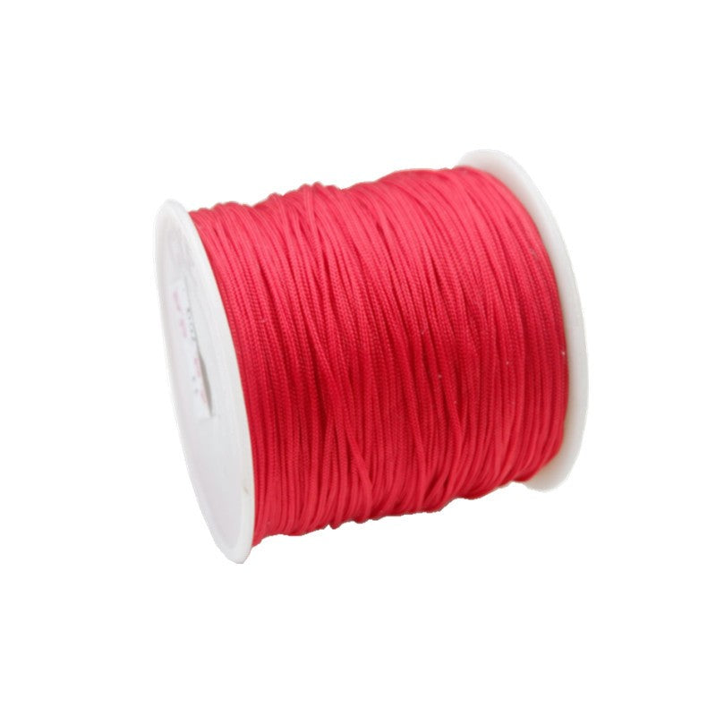 Rola ata pentru bratari martisor, Shamballa, grosime 0,7 mm, nylon, rola de 100 m, Rosu, Flippy - vivimall.ro