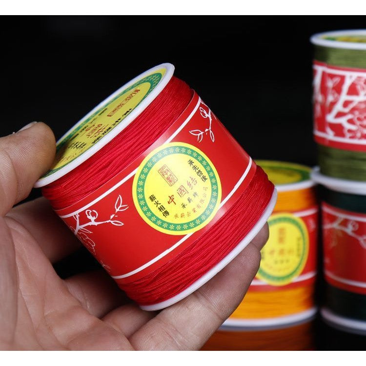 Rola ata pentru bratari martisor, Shamballa, grosime 0,7 mm, nylon, rola de 100 m, Rosu, Flippy - vivimall.ro