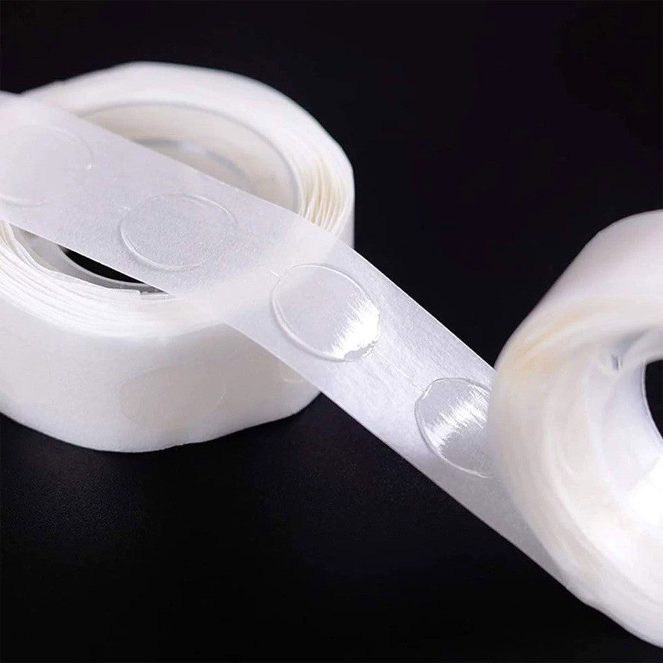 Rola Dubla-Adeziva, Vivimall, pentru Lipit Baloane, 100 de Buline cu Diametru 1.2 cm, Transparent - vivimall.ro