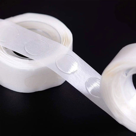 Rola Dubla-Adeziva, Vivimall, pentru Lipit Baloane, 100 de Buline cu Diametru 1.2 cm, Transparent - vivimall.ro