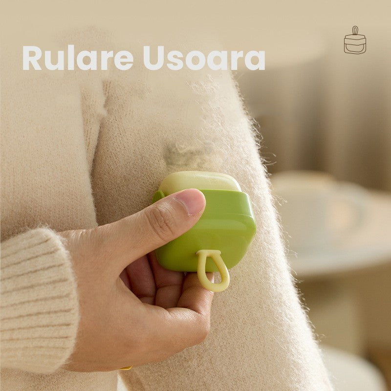 Rola pentru scame, Vivimall, Indreptator de Scame Laviabila, forma de Cub din plastic, Portabil si Dragut 6 x 4.3 x 4.3 cm, Verde Matcha - vivimall.ro