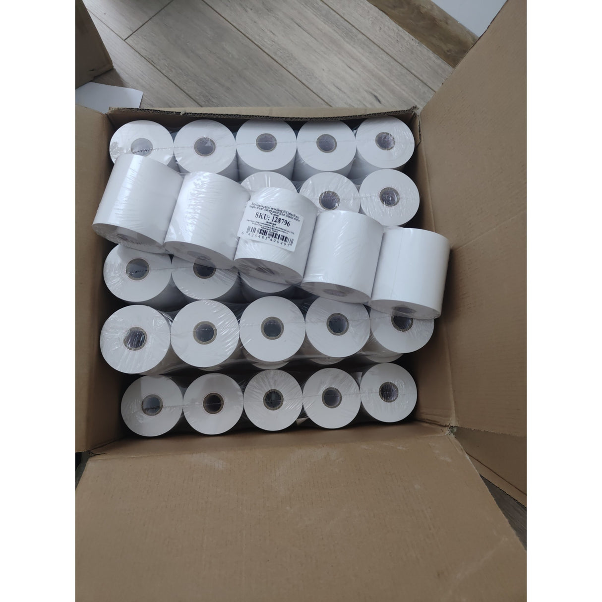 Role de hartie TERMICA, Vivimall, Set 5 bucati, Role de hartie pentru Casa de Marcat, POS, latime 80 mm, Lungime 48 metri, Diametru interior 25 mm, Diametru exterior 76 mm - vivimall.ro