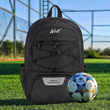Rucsac de Baschet Multifunctional, Vivimall, pentru Calatorie, Sport, Scoala, cu Compartiment pentru Pantofi si Minge, 32 Litri, 45x32x22 cm, Negru - vivimall.ro