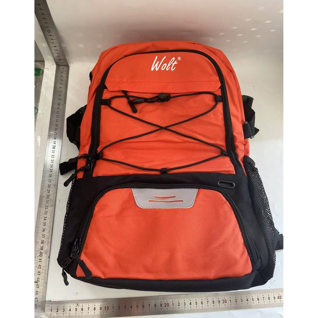 Rucsac de Baschet Multifunctional, Vivimall, pentru Calatorie, Sport, Scoala, cu Compartiment pentru Pantofi si Minge, 32 Litri, 45x32x22 cm, Portocaliu-Negru - vivimall.ro