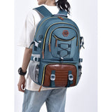 Rucsac Multifunctional pentru Calatorie, Vivimall, pentru Alpinism, Voiaj, Drumetii, din Panza Oxford, 34x16x52 cm, Albastru Marin - vivimall.ro
