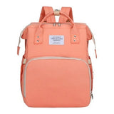 Rucsac Multifunctional pentru Mamici, Vivimall, cu Patut Pliabil si Baza de Schimbat, Rezistent la Apa, Capacitate Mare, Usor, Compartimente Multiple, Buzunar Termic pentru Lapte, 42 x 32 x 22 cm, Roz Pudra - vivimall.ro