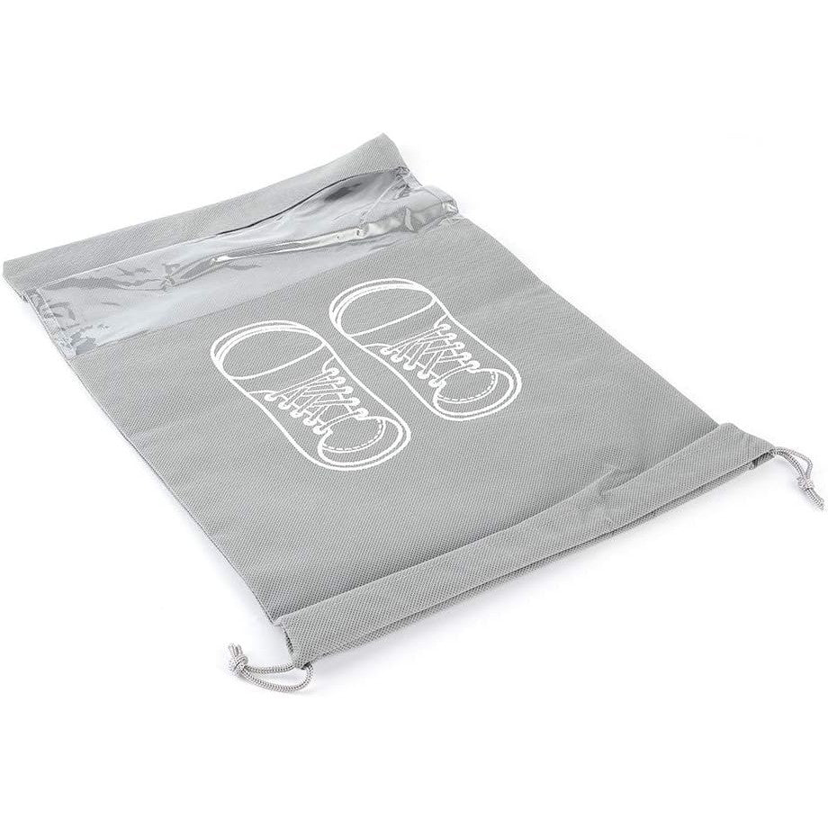 Sac depozitare incaltaminte, pentru voiaj sau depozitare, rezistent la praf, compatibil cu masina de spalat, 27 x 36 cm, gri deschis - vivimall.ro