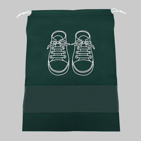 Sac depozitare incaltaminte, pentru voiaj sau depozitare, rezistent la praf, compatibil cu masina de spalat, 27 x 36 cm, verde inchis - vivimall.ro