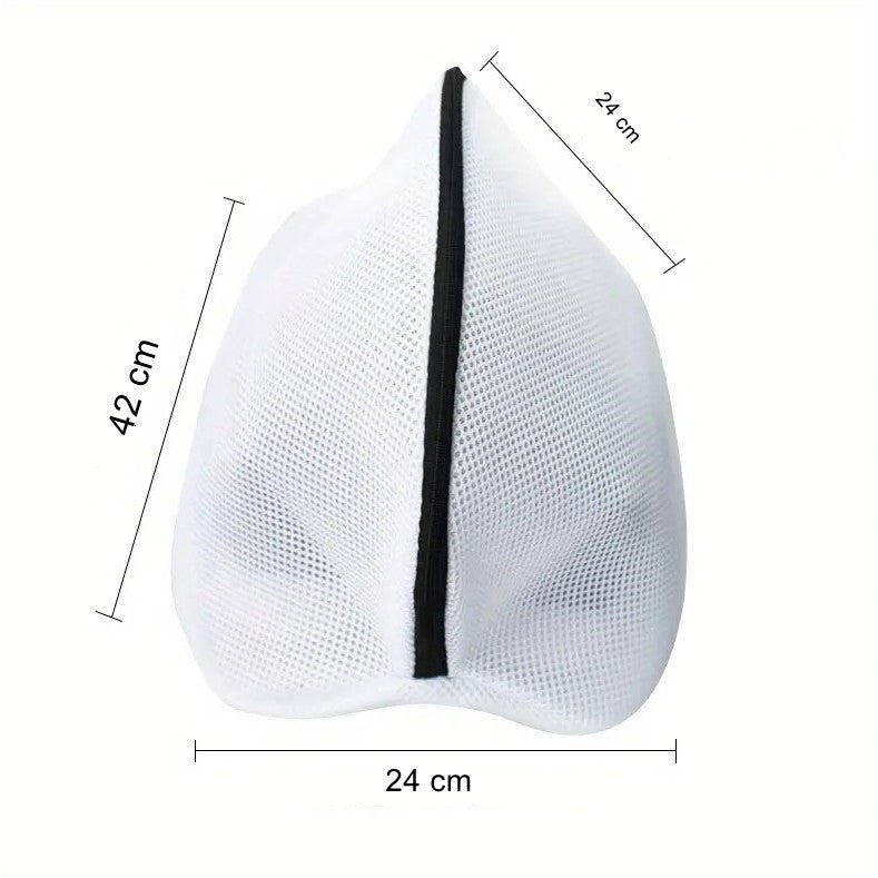 Sac pentru spalare si uscare incaltaminte Vivimall, compatibil cu masina de spalat, material rezistent, 42 x 24 x 24 cm, alb - vivimall.ro