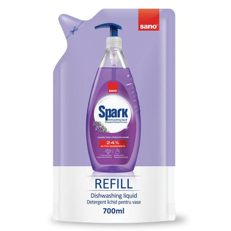 Detergent pentru Vase Rezerva, SANO, Spark Lavanda, 700 ml - vivimall.ro