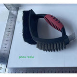 Sarma pentru Gratar, Vivimall, 3 in 1, cu Racleta si Burete, Sarna din Otel Inoxidabil, 16 x 7 x 11 cm - vivimall.ro