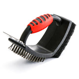 Sarma pentru Gratar, Vivimall, 3 in 1, cu Racleta si Burete, Sarna din Otel Inoxidabil, 16 x 7 x 11 cm - vivimall.ro