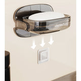 Savoniera Cu Suport 2 In 1, Pentru Perete Sau Blat, Pet, Scurgere Optima, Gritransparent - vivimall.ro