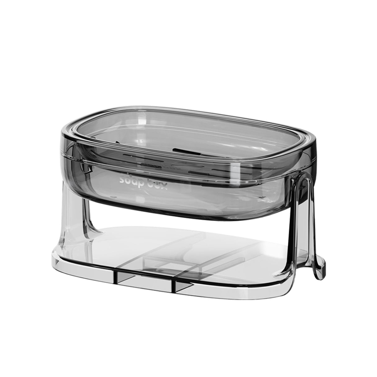 Savoniera Cu Suport 2 In 1, Pentru Perete Sau Blat, Pet, Scurgere Optima, Gritransparent - vivimall.ro