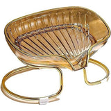 Savoniera cu Suport, Vivimall, Sistem de Scurgere a Apei, Margine Aurie, 14 x 8.5 x 9 cm, din TPE, Auriu - vivimall.ro