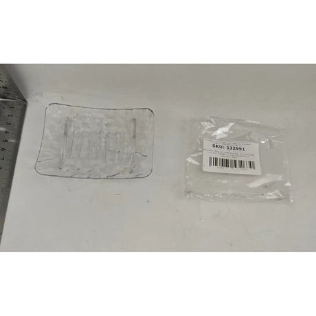 Savoniera din Plastic Vivimall, 11 x 8 cm, cu Scurgere Apa, Design Modern, Transparent - vivimall.ro