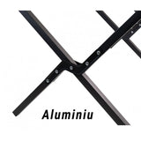 Scaun camping, Aluminiu, Pliabila, Vivimall, 52 x 53 x 80 cm, Negru - vivimall.ro