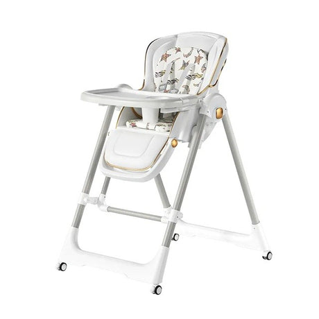 Scaun de Masa 2in1, Vivimall, pentru Copii 6 luni - 4 Ani, Pliabil, cu Roti, Balansoar, Leagan, Reglabil, Tava de Masa Dubla, Centura in 5 Puncte, 96 x 56 x 76 cm, Alb - vivimall.ro