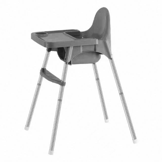 Scaun de masa telescopic pentru bebelusi si copii, Vivimall, cu Suport picioare si Centura de siguranta, reglabil pe inaltime, Varsta 6-32 luni, Gri - vivimall.ro