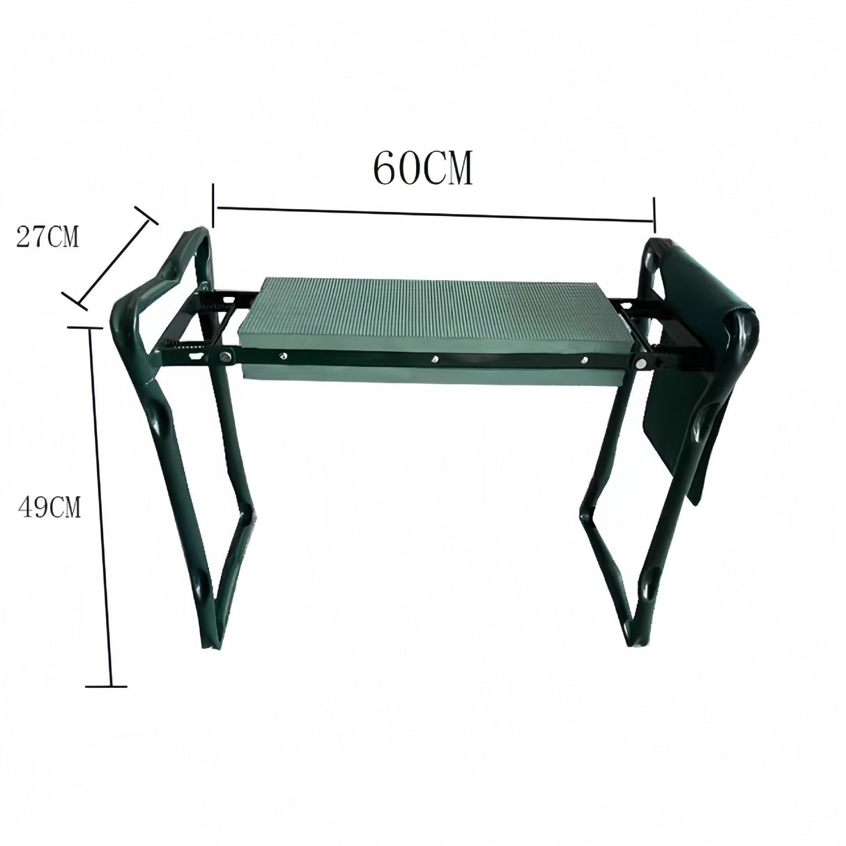 Scaun Multifunctional pentru Gradinarit, Vivimall, Inaltime Reglabila, Geanta Laterala pentru unelte, 60 x 49 x 27 cm, Pliabil, Verde - vivimall.ro