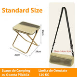 Scaun Taburet Pliabil pentru Camping, Vivimall, pentru Adulti, Scaun Portabil, Pescuit, din Panza Oxford si Cadru Metalic, Mic 26 x 24 x 24 cm, Bej - vivimall.ro