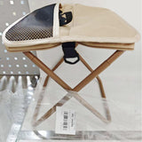 Scaun Taburet Pliabil pentru Camping, Vivimall, pentru Adulti, Scaun Portabil, Pescuit, din Panza Oxford si Cadru Metalic, Mare 31 x 29 x 25 cm, Bej - vivimall.ro