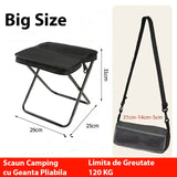 Scaun pliabil camping negru desfășurat, dimensiuni 31x29x25 cm, structură cadru metalic în X