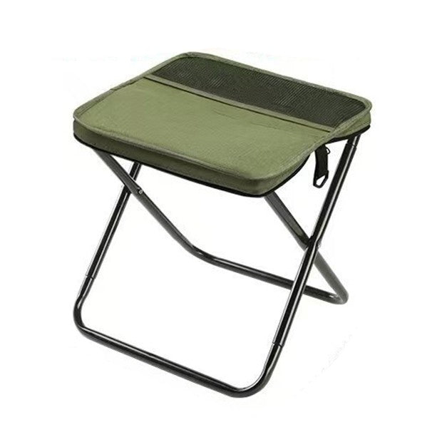 Scaun Taburet Pliabil pentru Camping, Vivimall, pentru Adulti, Scaun Portabil, Pescuit, din Panza Oxford si Cadru Metalic, Mare 31 x 29 x 25 cm, Verde - vivimall.ro