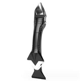 Set Racleta pentru Indepartare Adeziv, Racleta pentru Silicon si Lipici, 5 Capete din silicon, Dimensiune Inchisa 18.8 x 4 x 2.8 cm, Metal, Negru - vivimall.ro