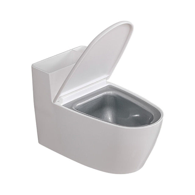 Scrumiera creativa Vivimall, Forma de Toaleta, Capac Alb , Material ABS si Otel Inoxidabil, 12.5 x 10 x 8 cm, Fixare prin Lipire sau De Sine Statator, pentru Baie, Camera, Bucatarie, Balcon, Alb, model 2 - vivimall.ro