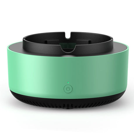 Scrumiera Multifunctionala cu Absorbtie, Vivimall, Incarcare USB, cu Purificator de Aer, Scrumiera cu Absorbtie Fum, 14,5 x 14 x 7,5 cm, Verde - vivimall.ro