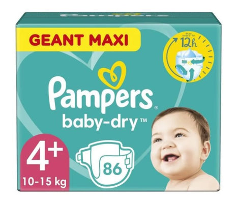 Pampers Baby‑Dry mărimea 4+ (Maxi), 10–15 kg — 86 buc. - vivimall.ro
