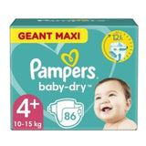 Pampers Baby‑Dry mărimea 4+ (Maxi), 10–15 kg — 86 buc. - vivimall.ro