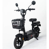 Scuter electric KG negru, detaliu față cu iluminare LED și furcă hidraulică, 25km/h
